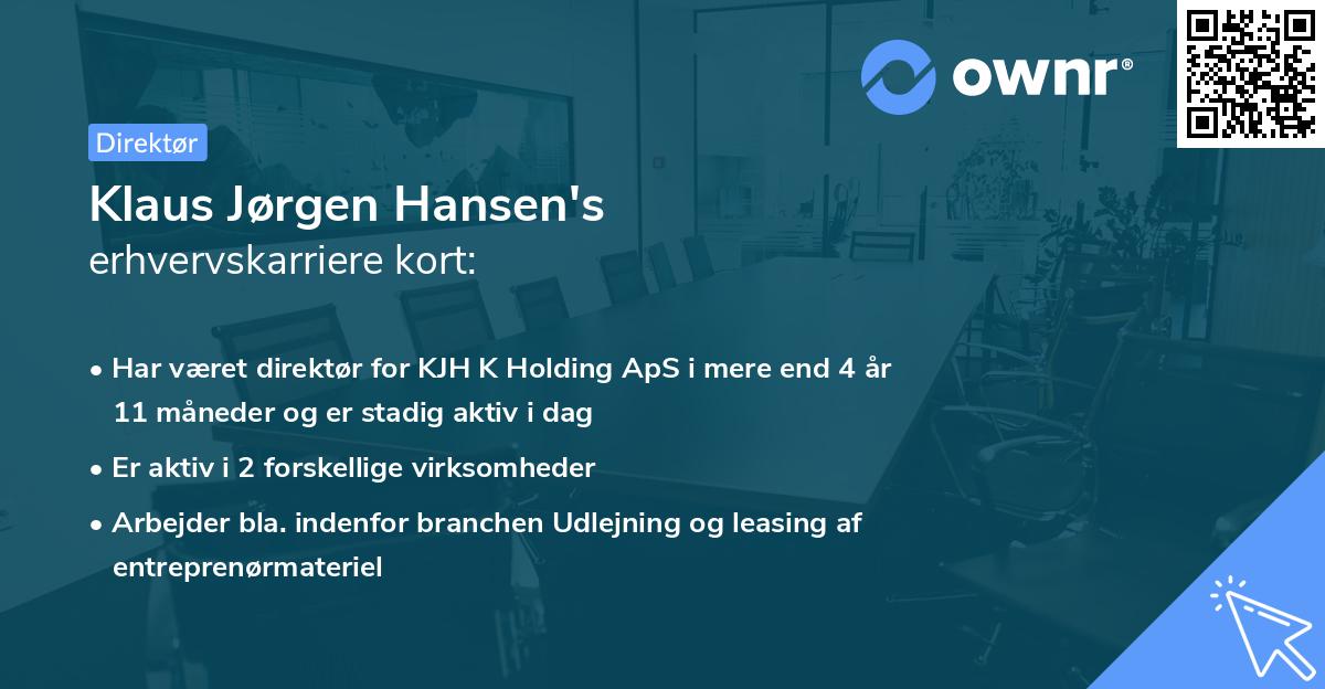 Klaus Jørgen Hansen's erhvervskarriere kort