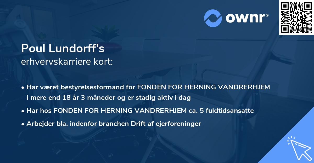 Poul Lundorff's erhvervskarriere kort