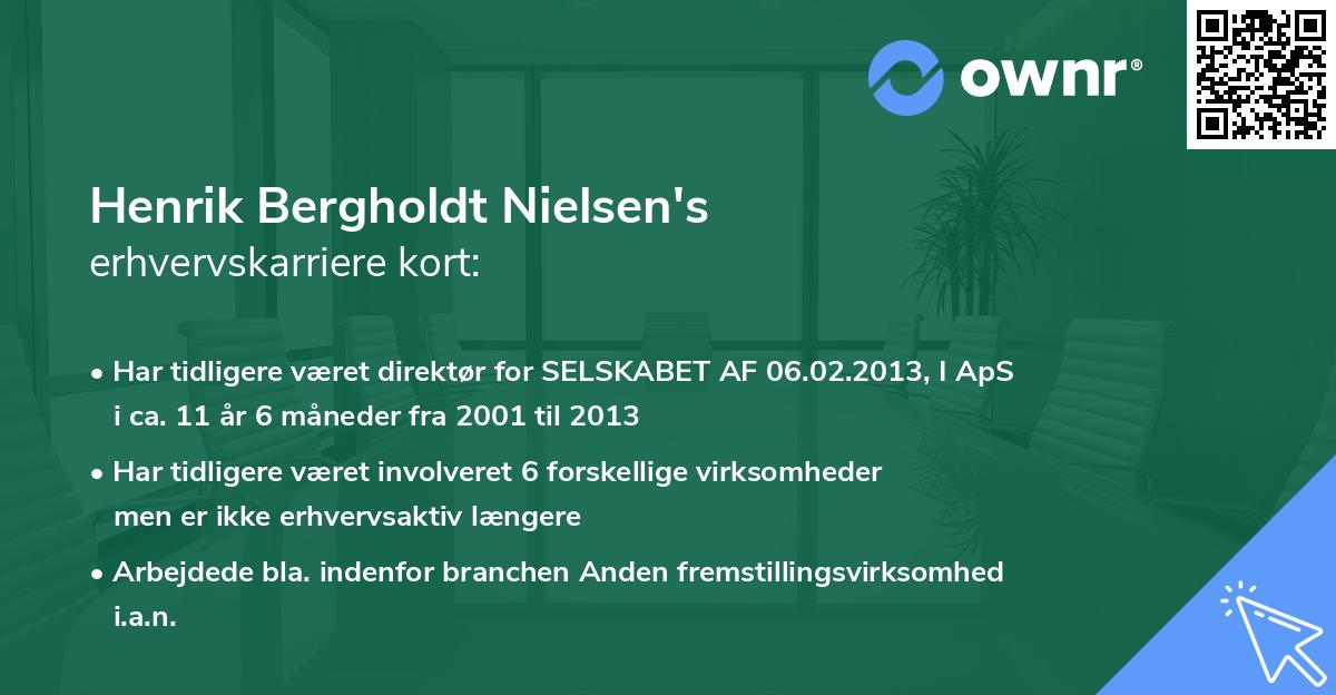 Henrik Bergholdt Nielsen's erhvervskarriere kort