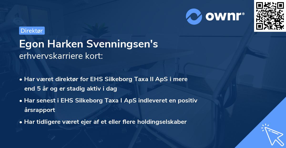 Egon Harken Svenningsen's erhvervskarriere kort