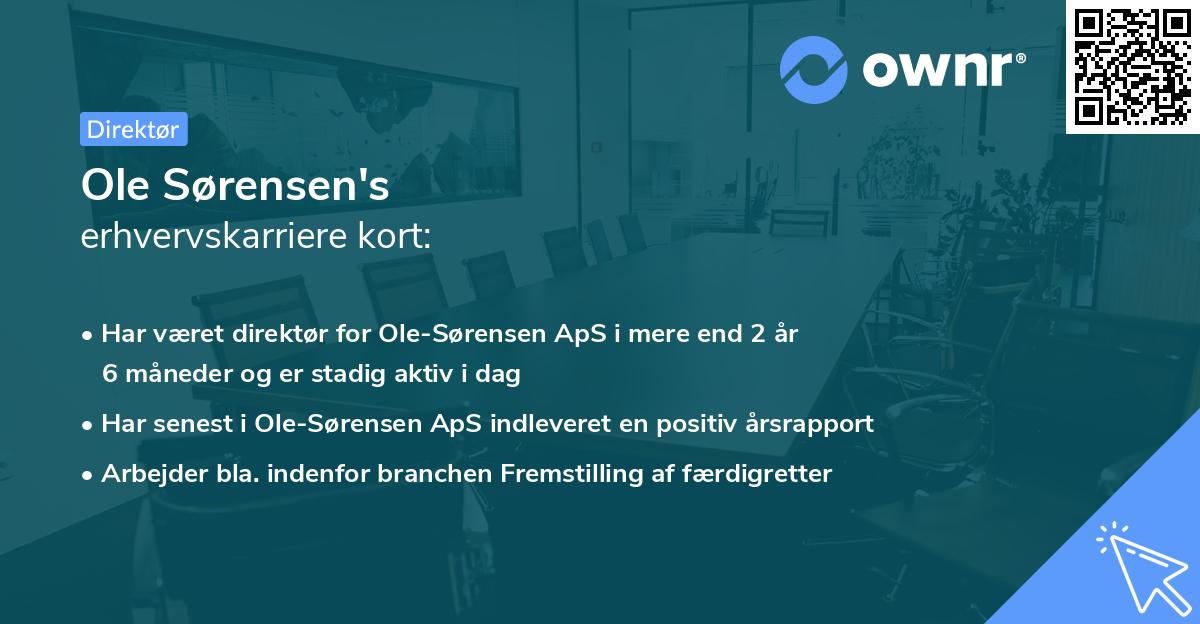Ole Sørensen's erhvervskarriere kort