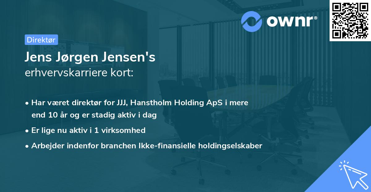 Jens Jørgen Jensen's erhvervskarriere kort
