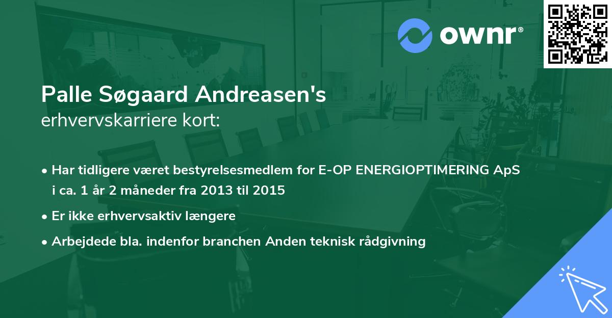 Palle Søgaard Andreasen's erhvervskarriere kort