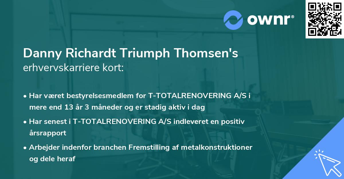 Danny Richardt Triumph Thomsen's erhvervskarriere kort