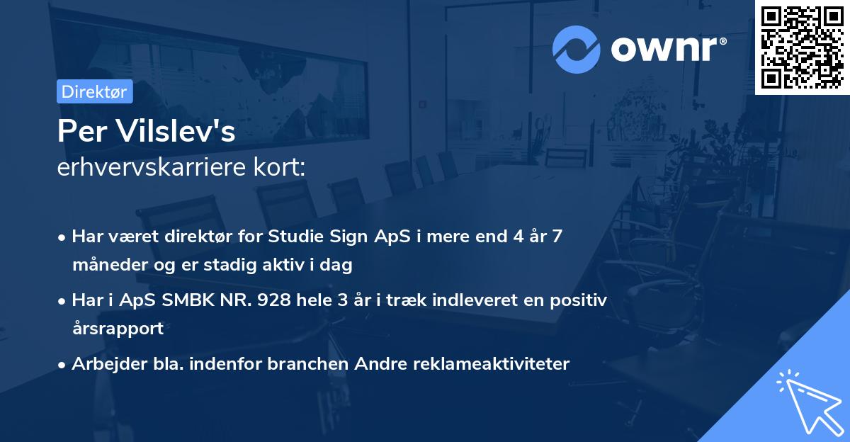 Per Vilslev's erhvervskarriere kort