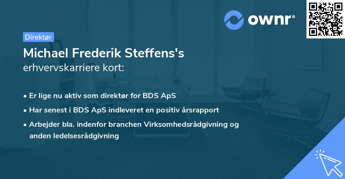 Michael Frederik Steffens's erhvervskarriere kort