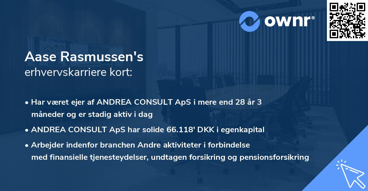 Aase Rasmussen's erhvervskarriere kort