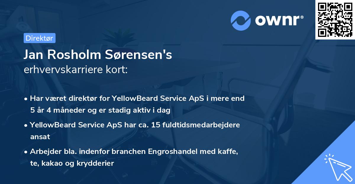 Jan Rosholm Sørensen's erhvervskarriere kort