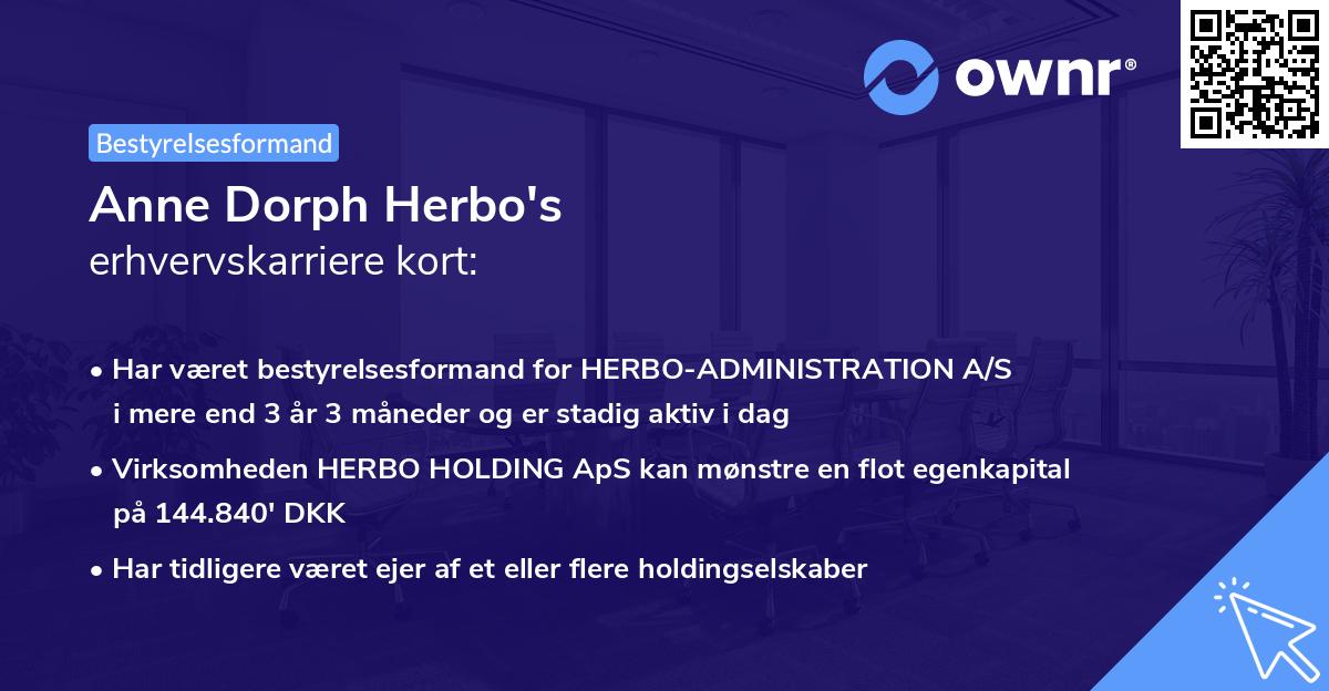 Anne Dorph Herbo's erhvervskarriere kort