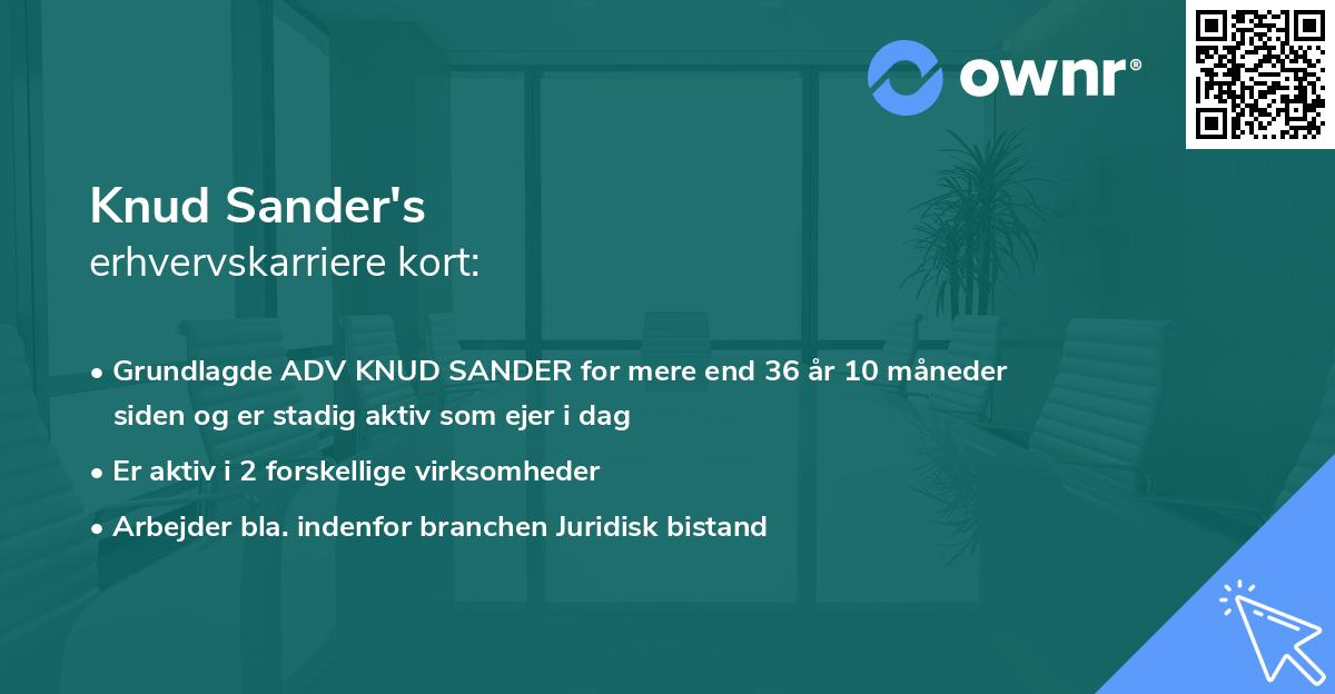 Knud Sander's erhvervskarriere kort