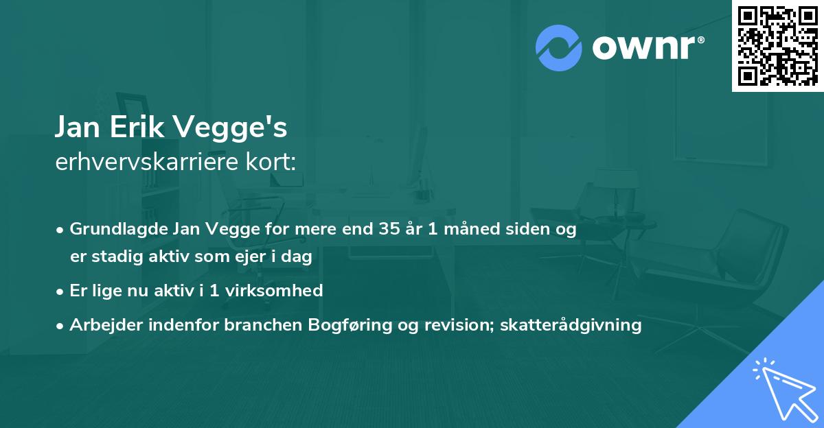 Jan Erik Vegge's erhvervskarriere kort