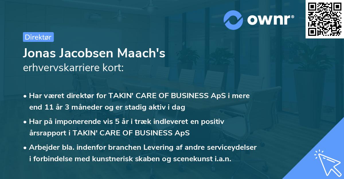 Jonas Jacobsen Maach's erhvervskarriere kort