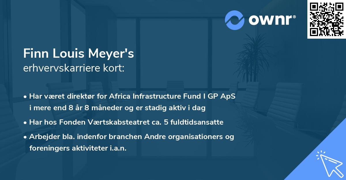 Finn Louis Meyer's erhvervskarriere kort