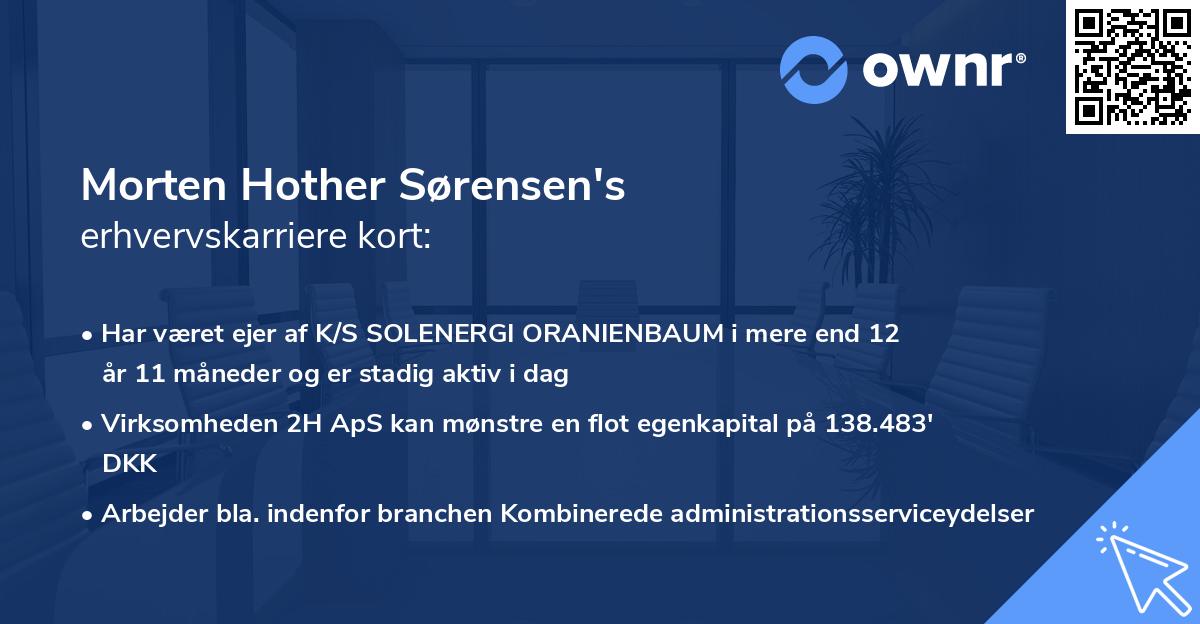 Morten Hother Sørensen's erhvervskarriere kort