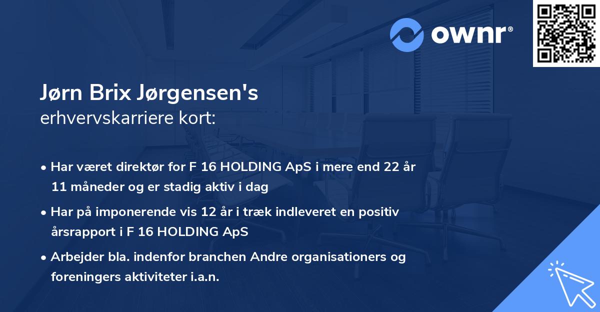 Jørn Brix Jørgensen's erhvervskarriere kort
