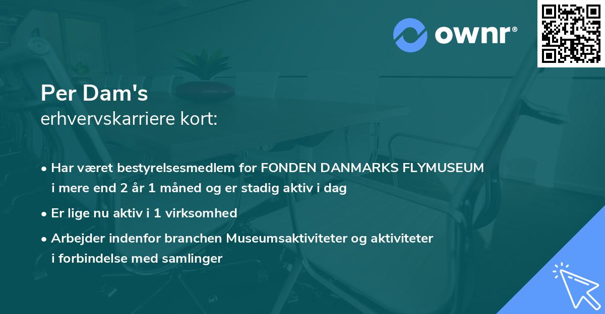 Per Dam's erhvervskarriere kort