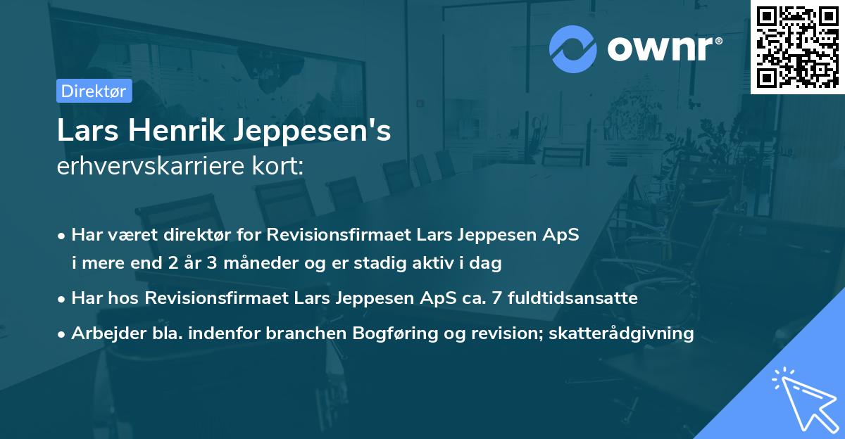 Lars Henrik Jeppesen's erhvervskarriere kort