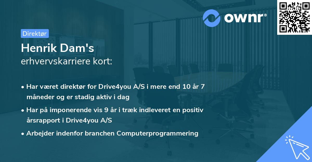 Henrik Dam's erhvervskarriere kort