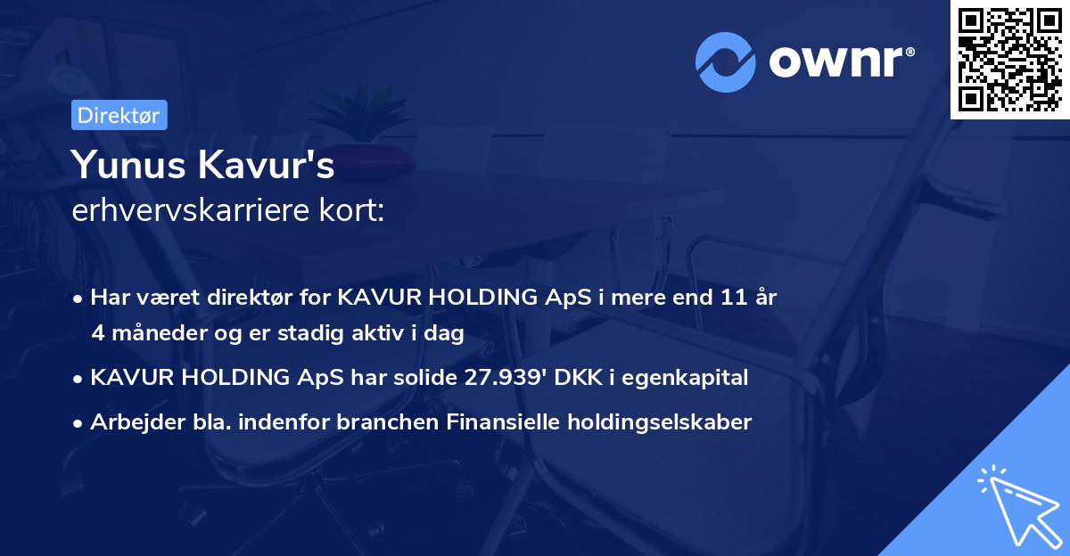 Yunus Kavur's erhvervskarriere kort