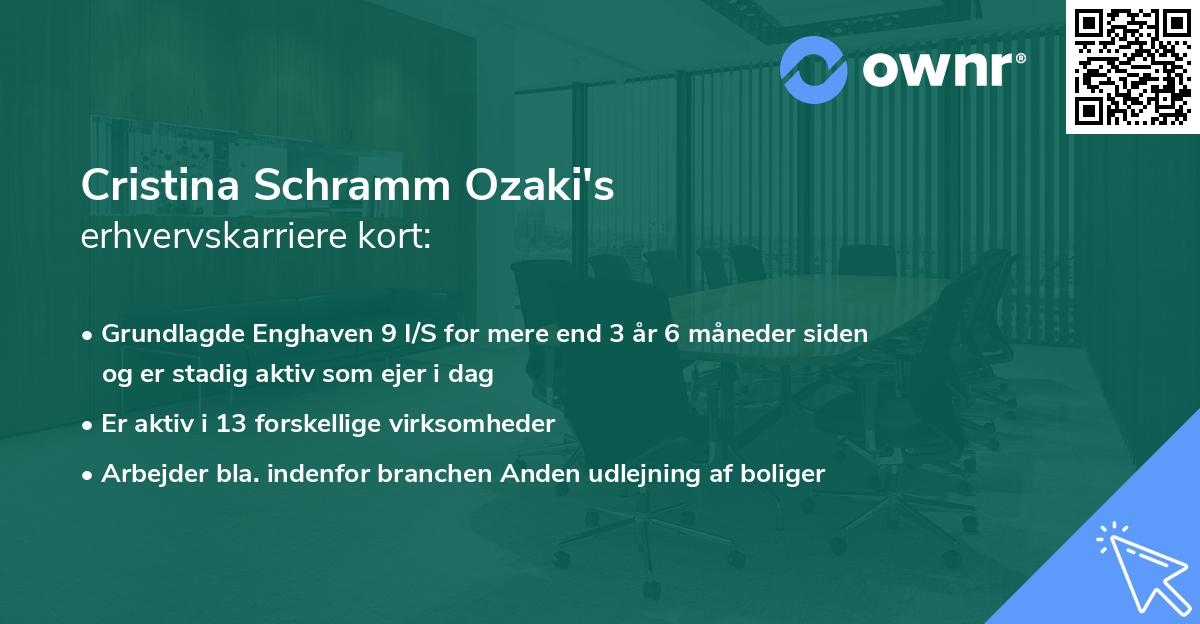 Cristina Schramm Ozaki's erhvervskarriere kort