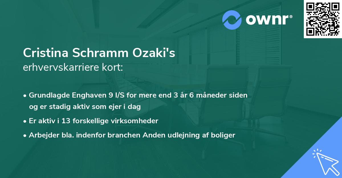Cristina Schramm Ozaki's erhvervskarriere kort