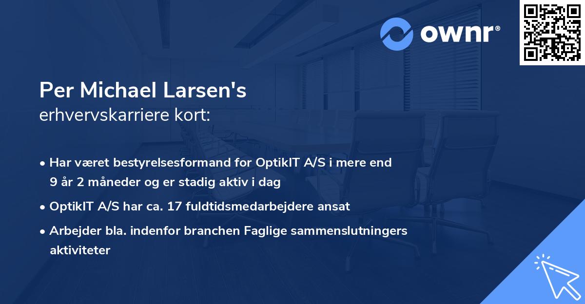 Per Michael Larsen's erhvervskarriere kort