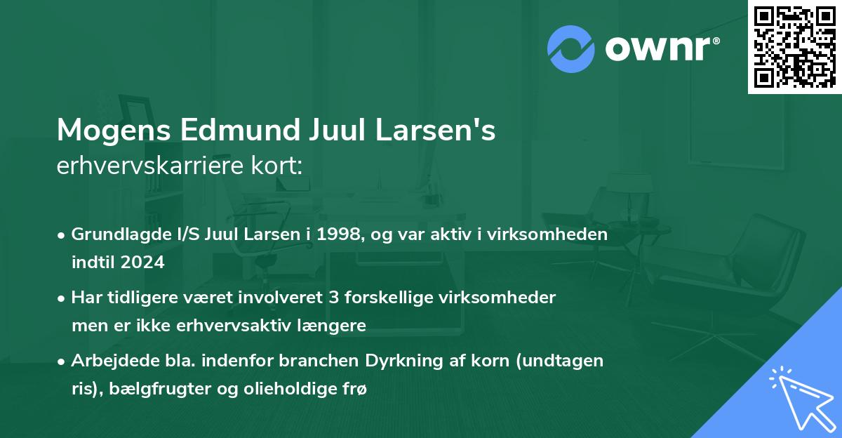 Mogens Edmund Juul Larsen's erhvervskarriere kort