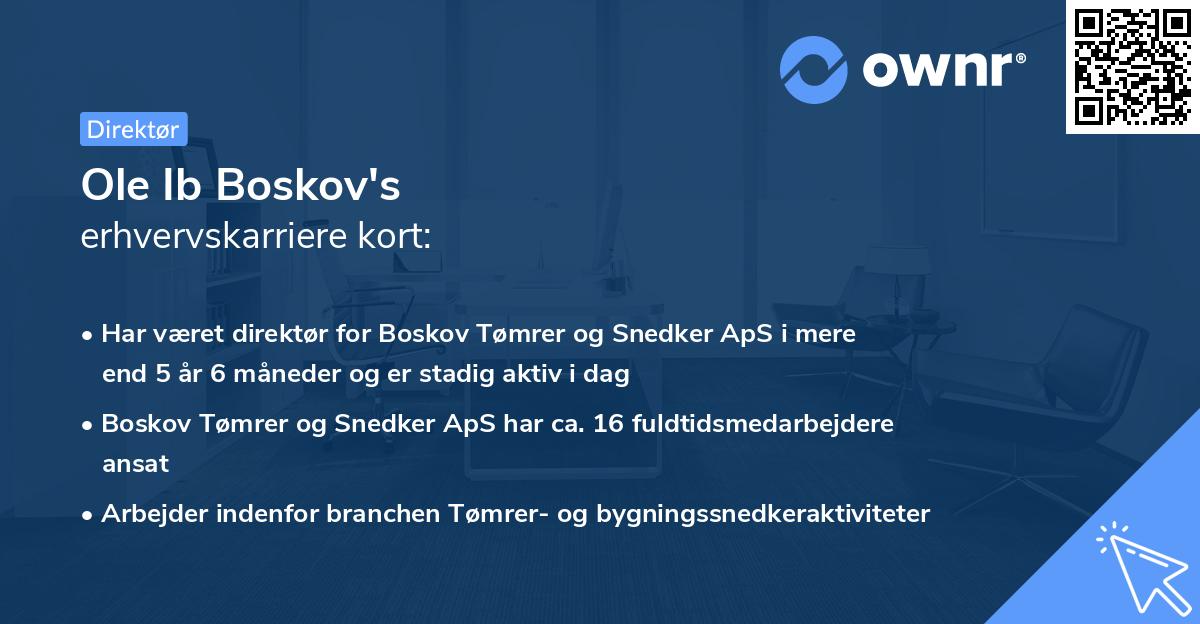 Ole Ib Boskov's erhvervskarriere kort
