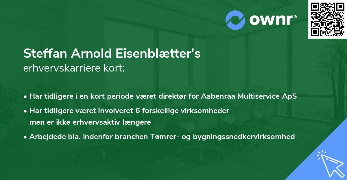 Steffan Arnold Eisenblætter's erhvervskarriere kort