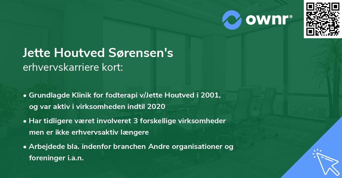 Jette Houtved Sørensen's erhvervskarriere kort