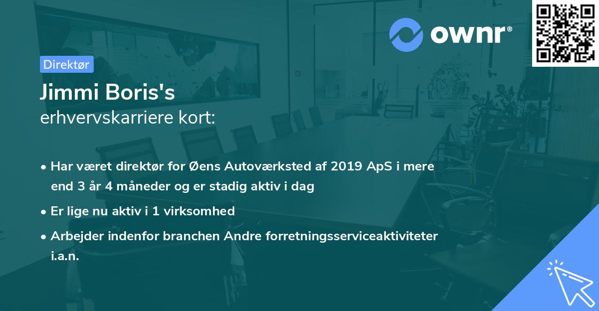 Jimmi Boris's erhvervskarriere kort