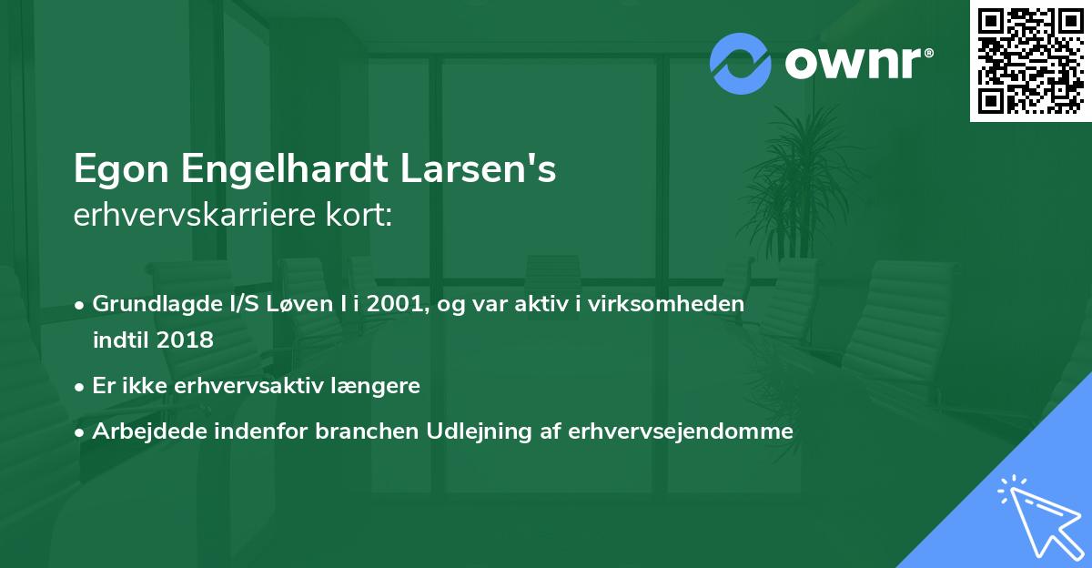 Egon Engelhardt Larsen's erhvervskarriere kort