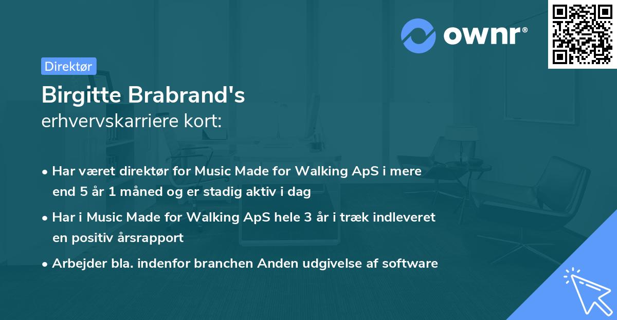 Birgitte Brabrand's erhvervskarriere kort