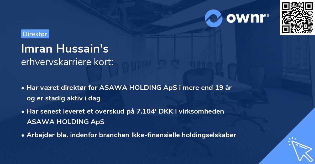 Imran Hussain's erhvervskarriere kort
