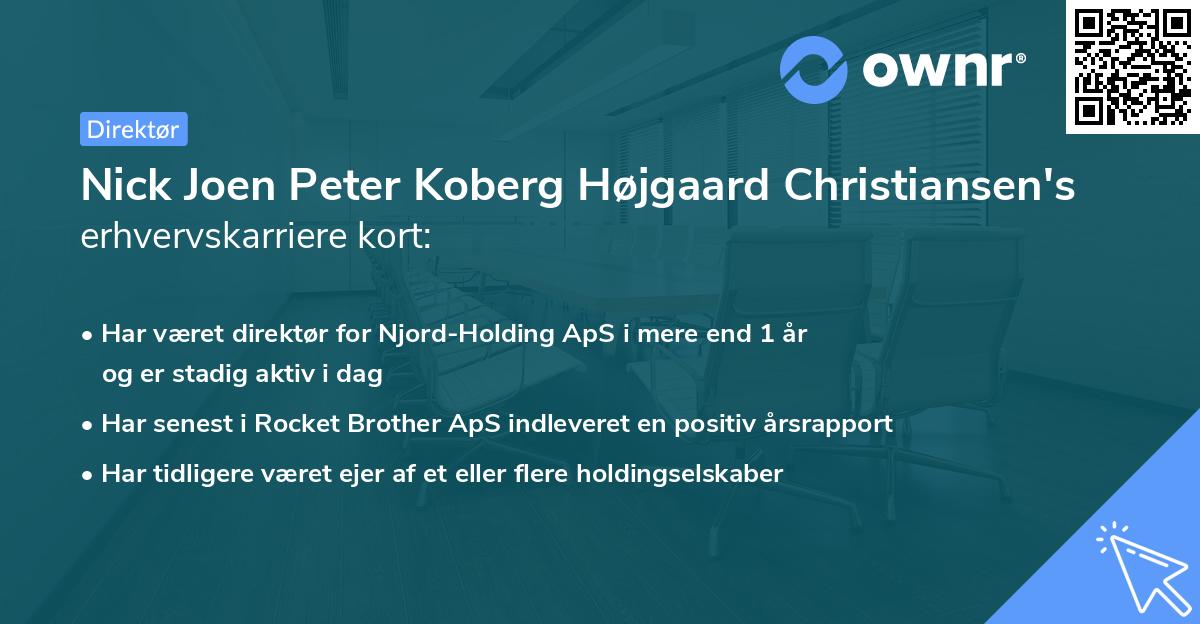 Nick Joen Peter Koberg Højgaard Christiansen's erhvervskarriere kort