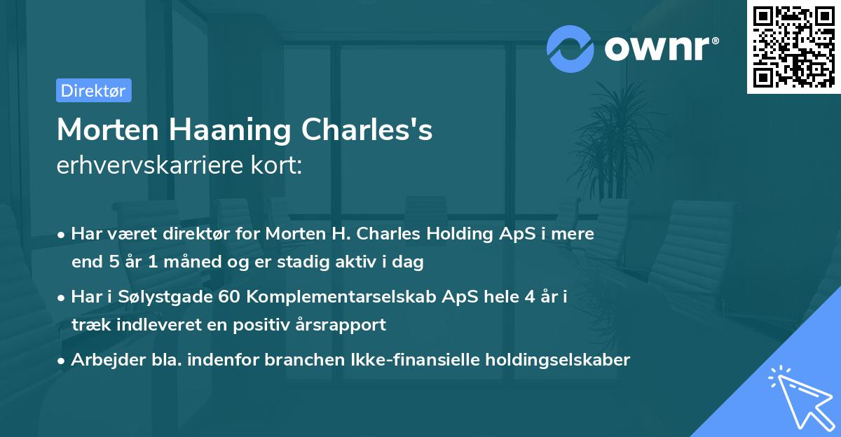 Morten Haaning Charles's erhvervskarriere kort