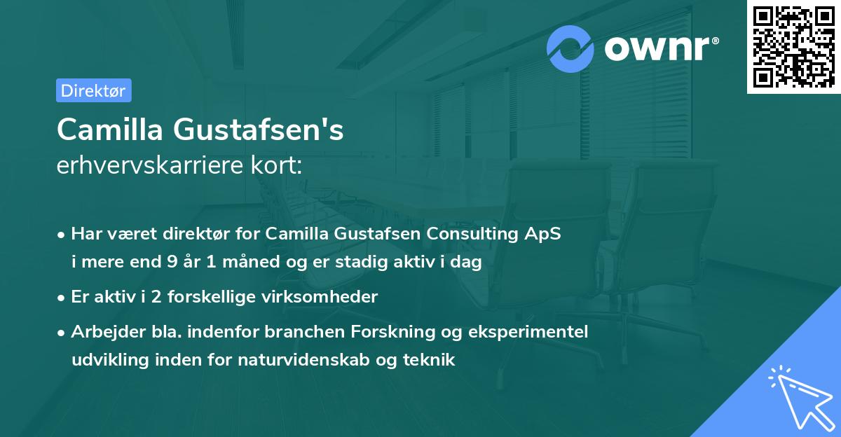 Camilla Gustafsen's erhvervskarriere kort