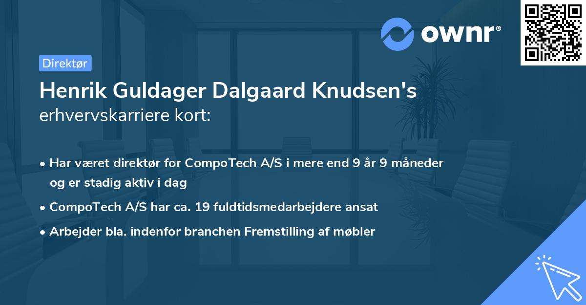 Henrik Guldager Dalgaard Knudsen's erhvervskarriere kort