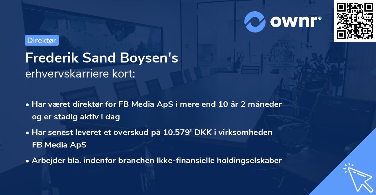 Frederik Sand Boysen's erhvervskarriere kort