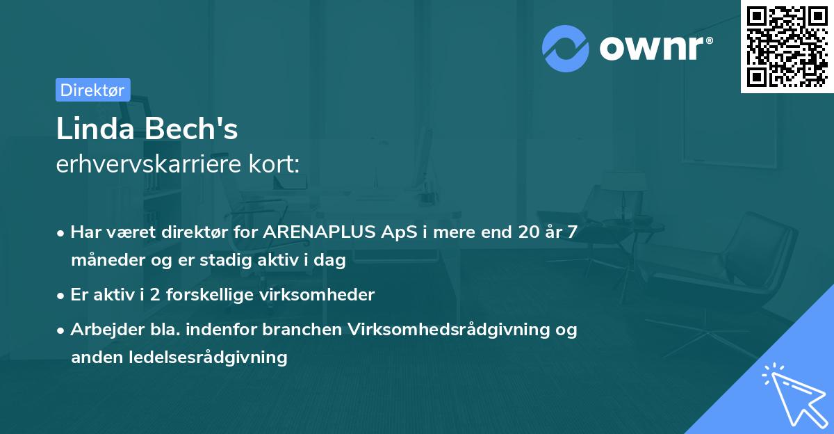 Linda Bech's erhvervskarriere kort