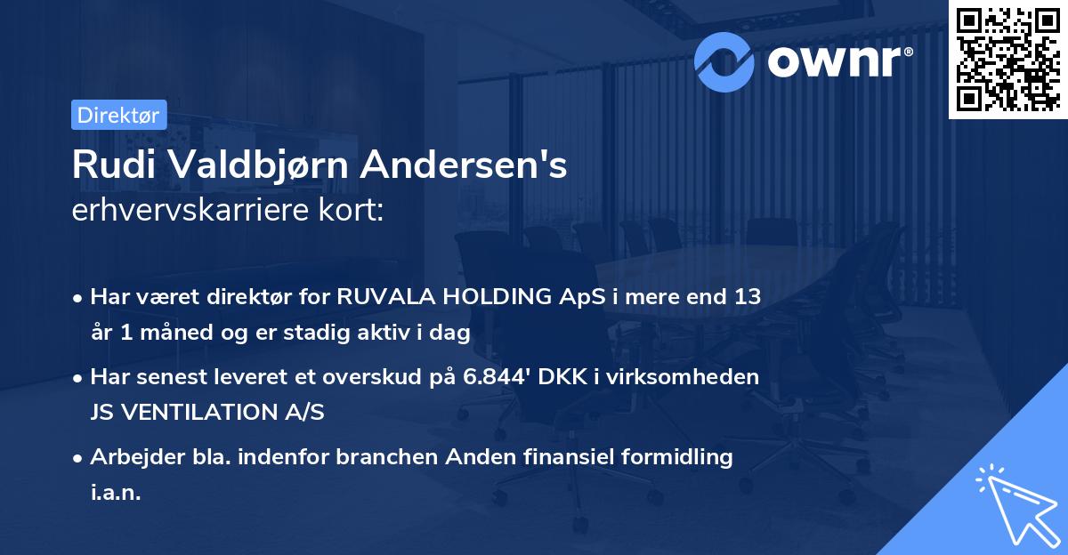 Rudi Valdbjørn Andersen's erhvervskarriere kort