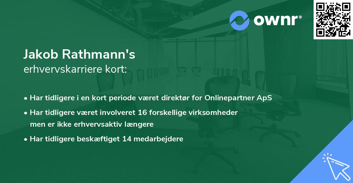 Jakob Rathmann's erhvervskarriere kort