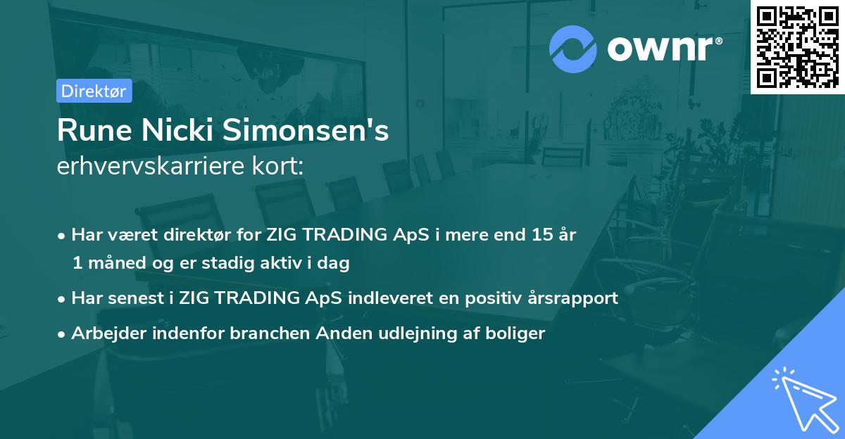 Rune Nicki Simonsen's erhvervskarriere kort