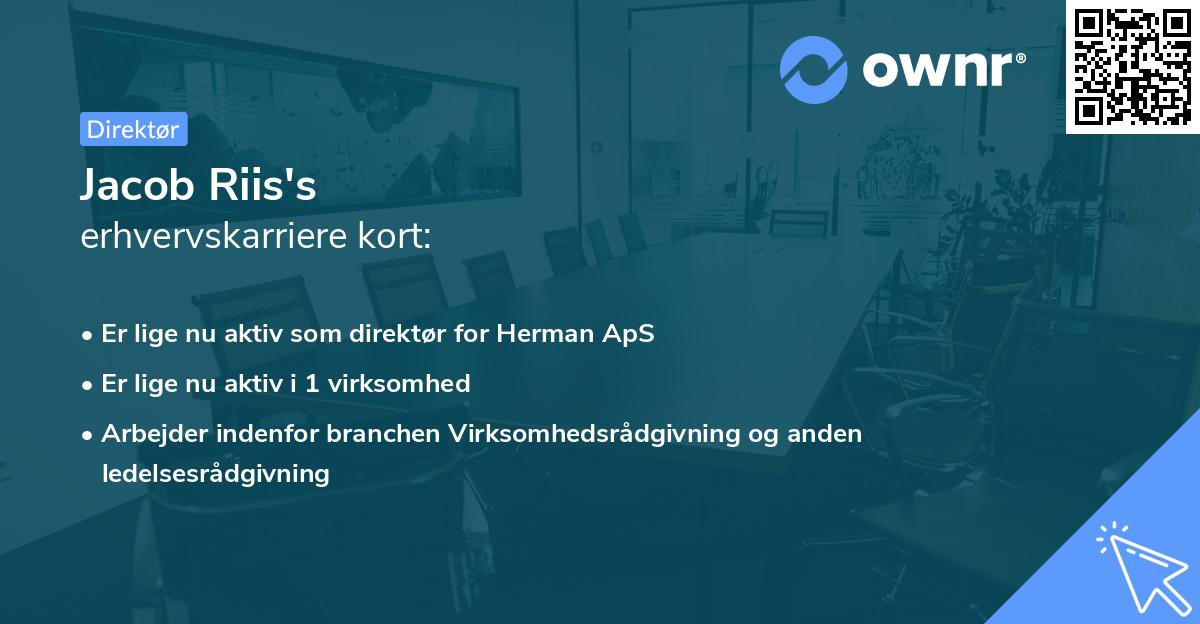Jacob Riis's erhvervskarriere kort