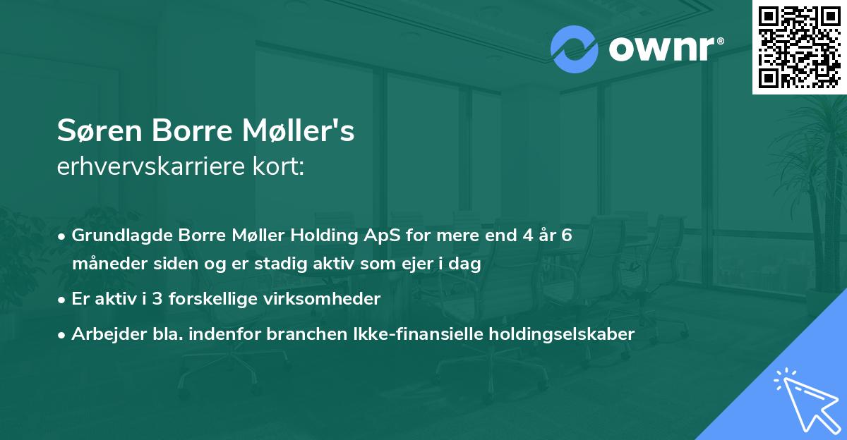Søren Borre Møller's erhvervskarriere kort