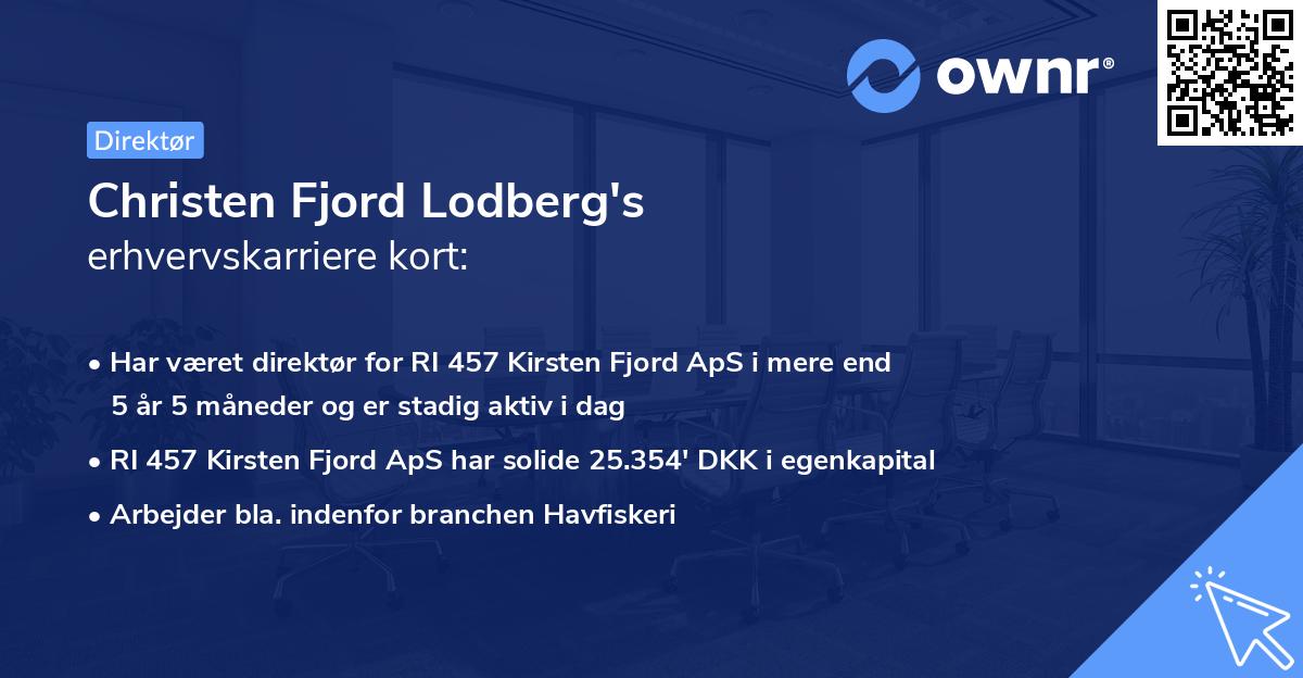 Christen Fjord Lodberg's erhvervskarriere kort