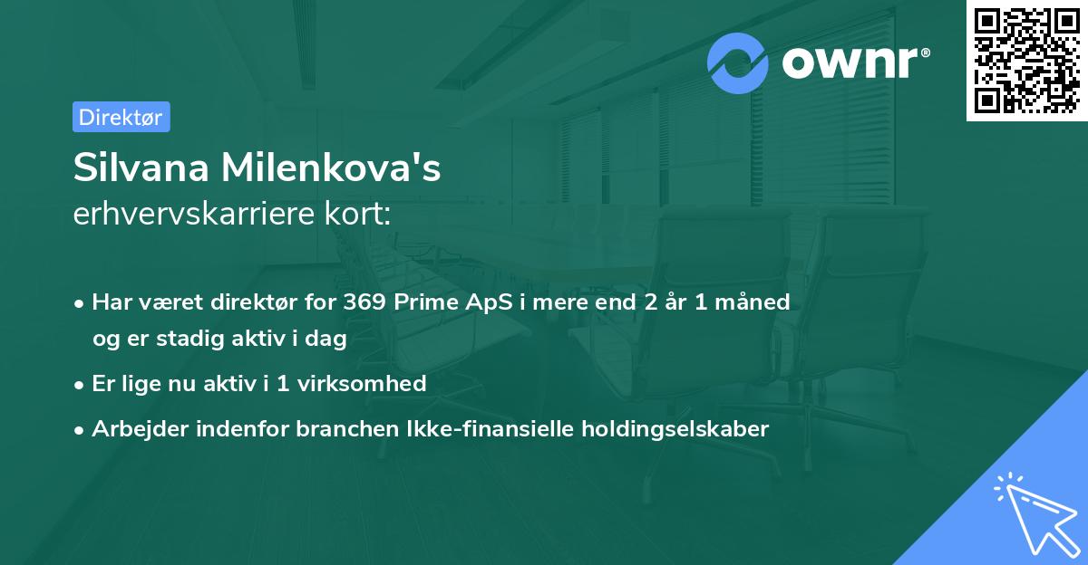Silvana Milenkova's erhvervskarriere kort