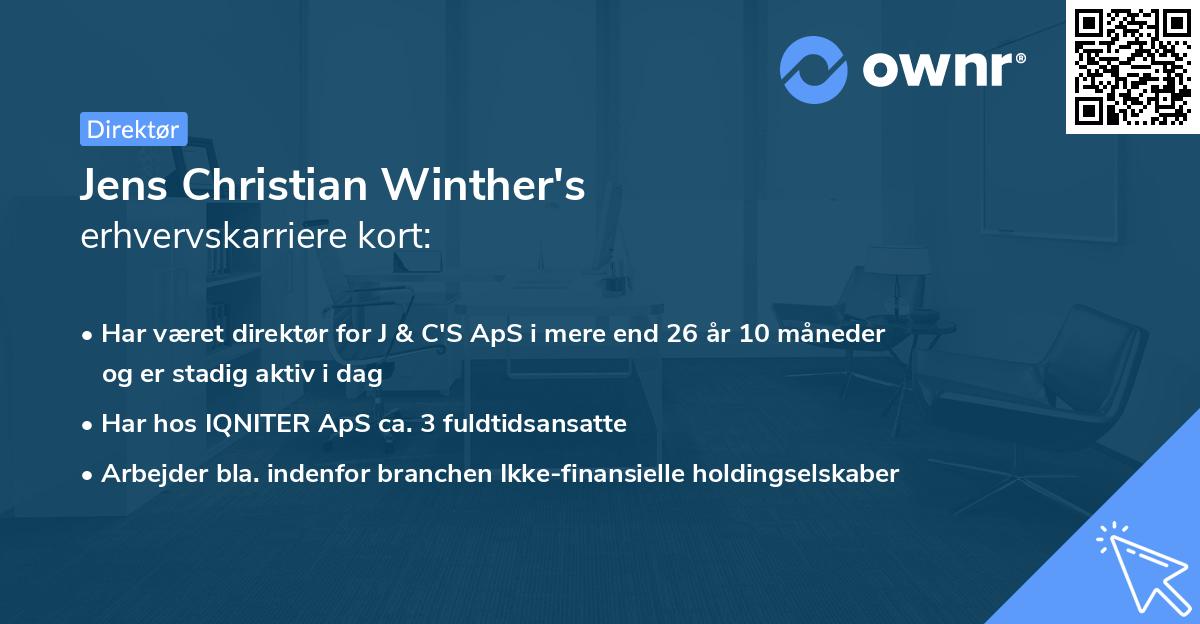 Jens Christian Winther's erhvervskarriere kort