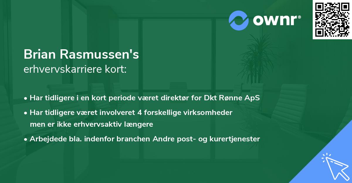 Brian Rasmussen's erhvervskarriere kort