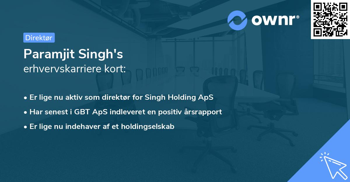 Paramjit Singh's erhvervskarriere kort